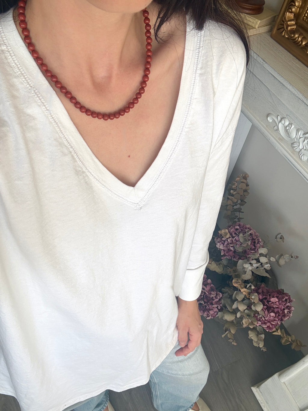Collar Petit Jaspe Rojo